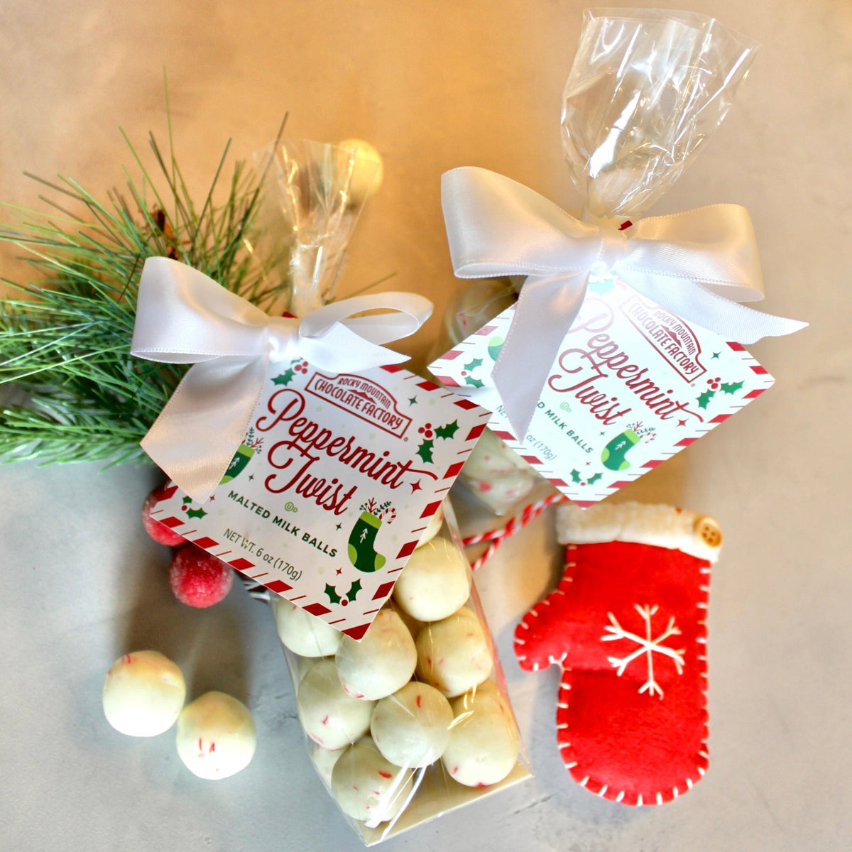 White Chocolate Peppermint Twist Malt Balls 2 Pack